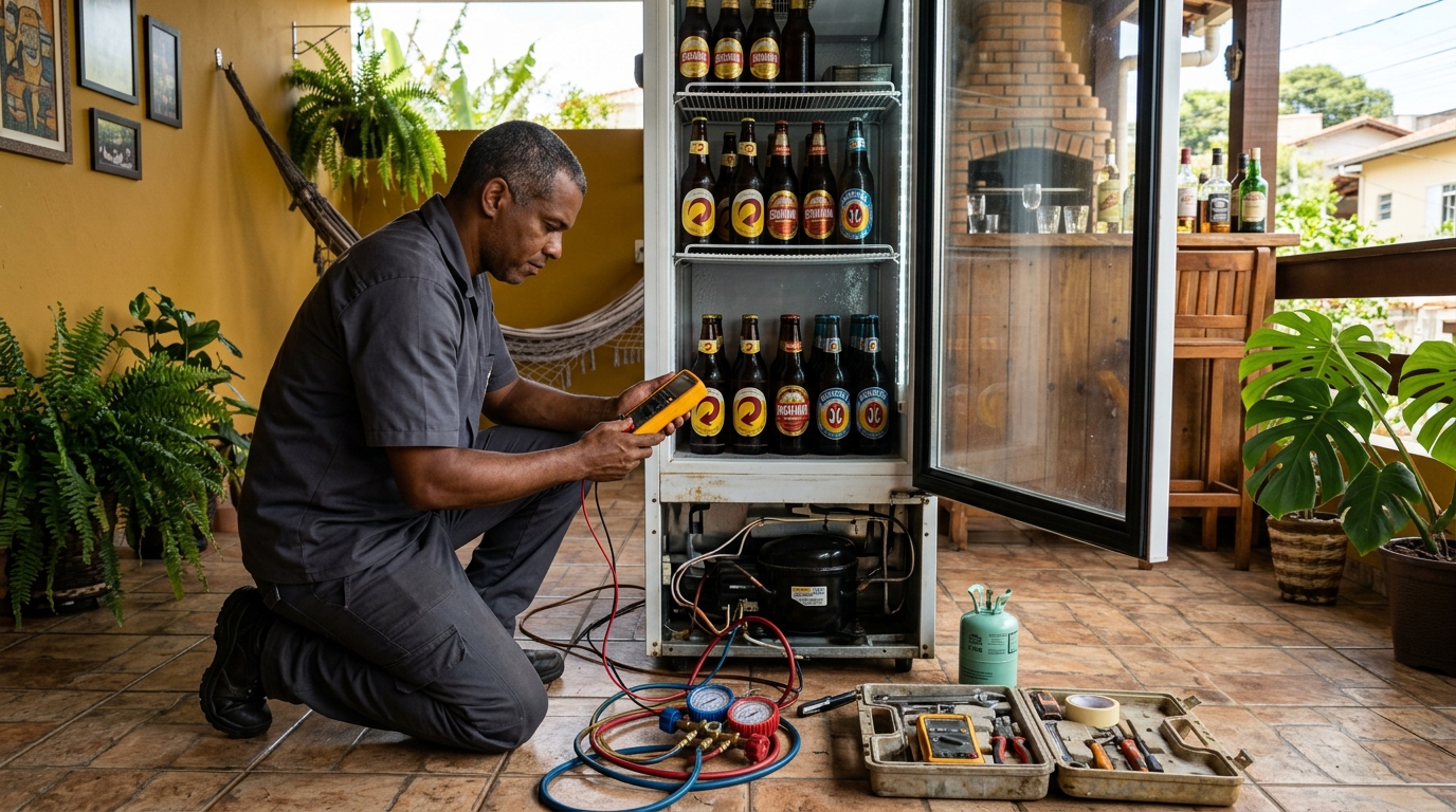 Manutenção da placa eletrônica de cervejeira em Marília‑SP